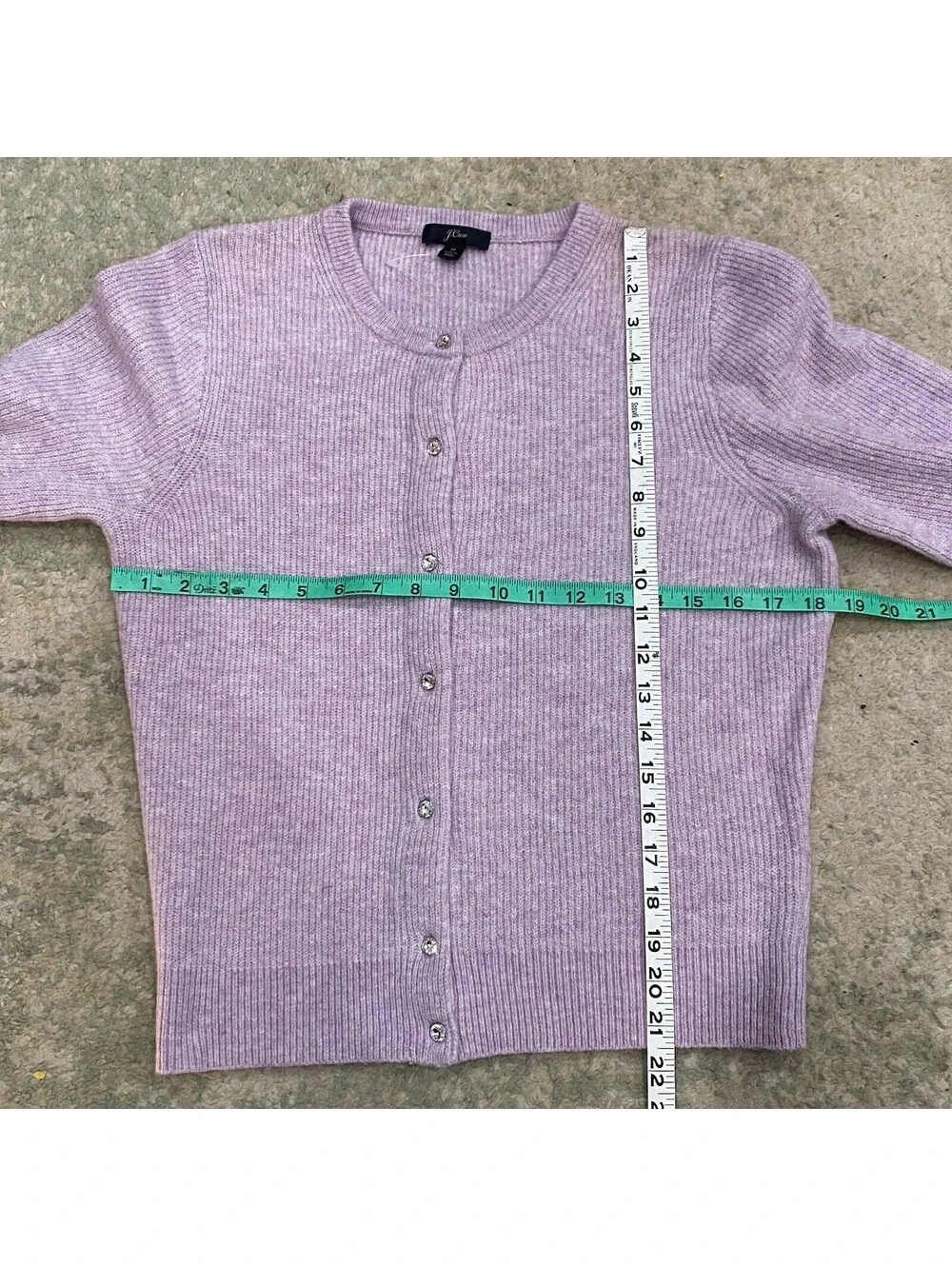 NWOT! J. Crew Size M Ribbed Cardigan with Jeweled Buttons in Supersoft Yarn